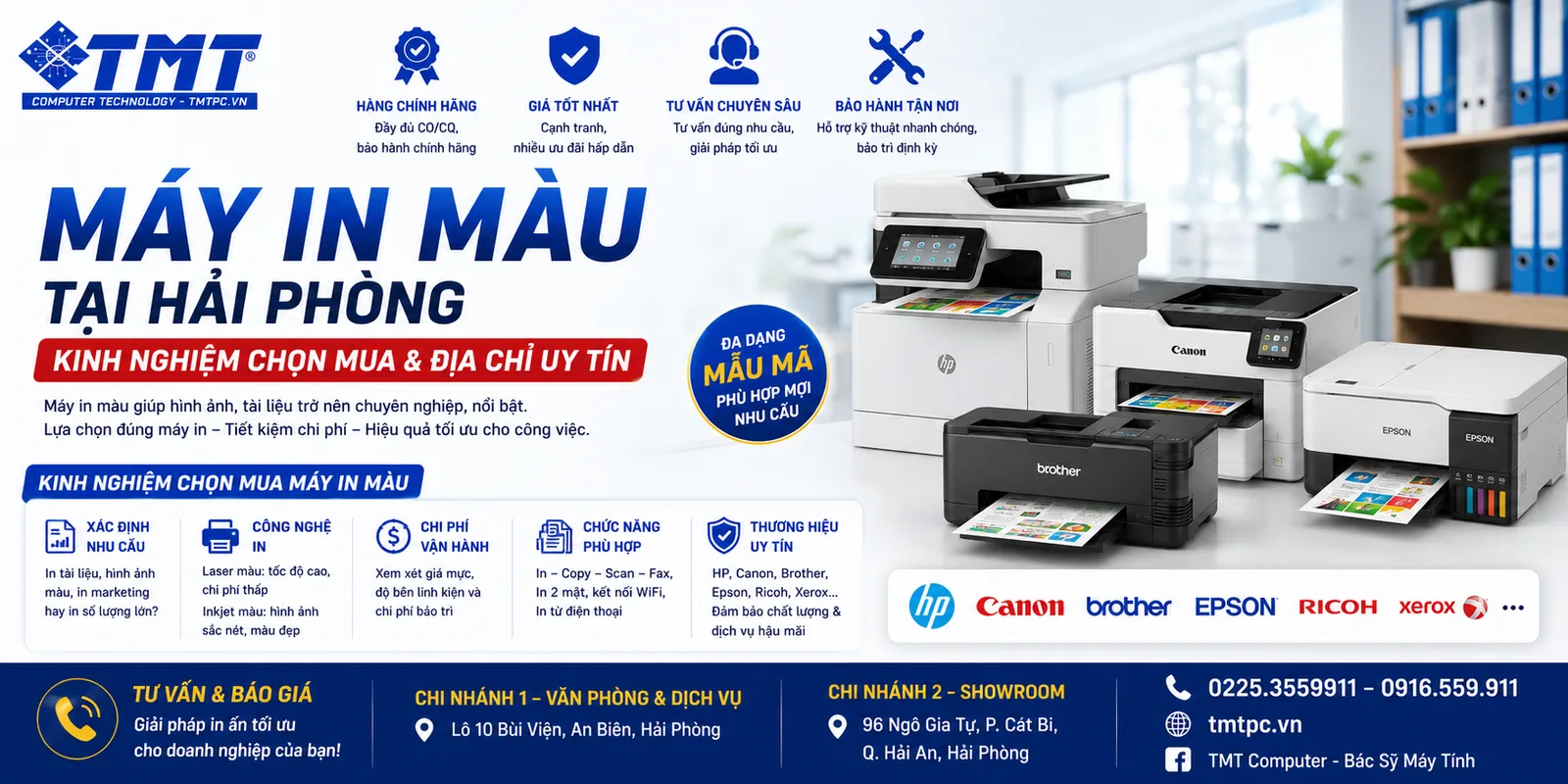 Máy In Màu Tại Hải Phòng: Kinh Nghiệm Chọn Mua & Địa Chỉ Uy Tín