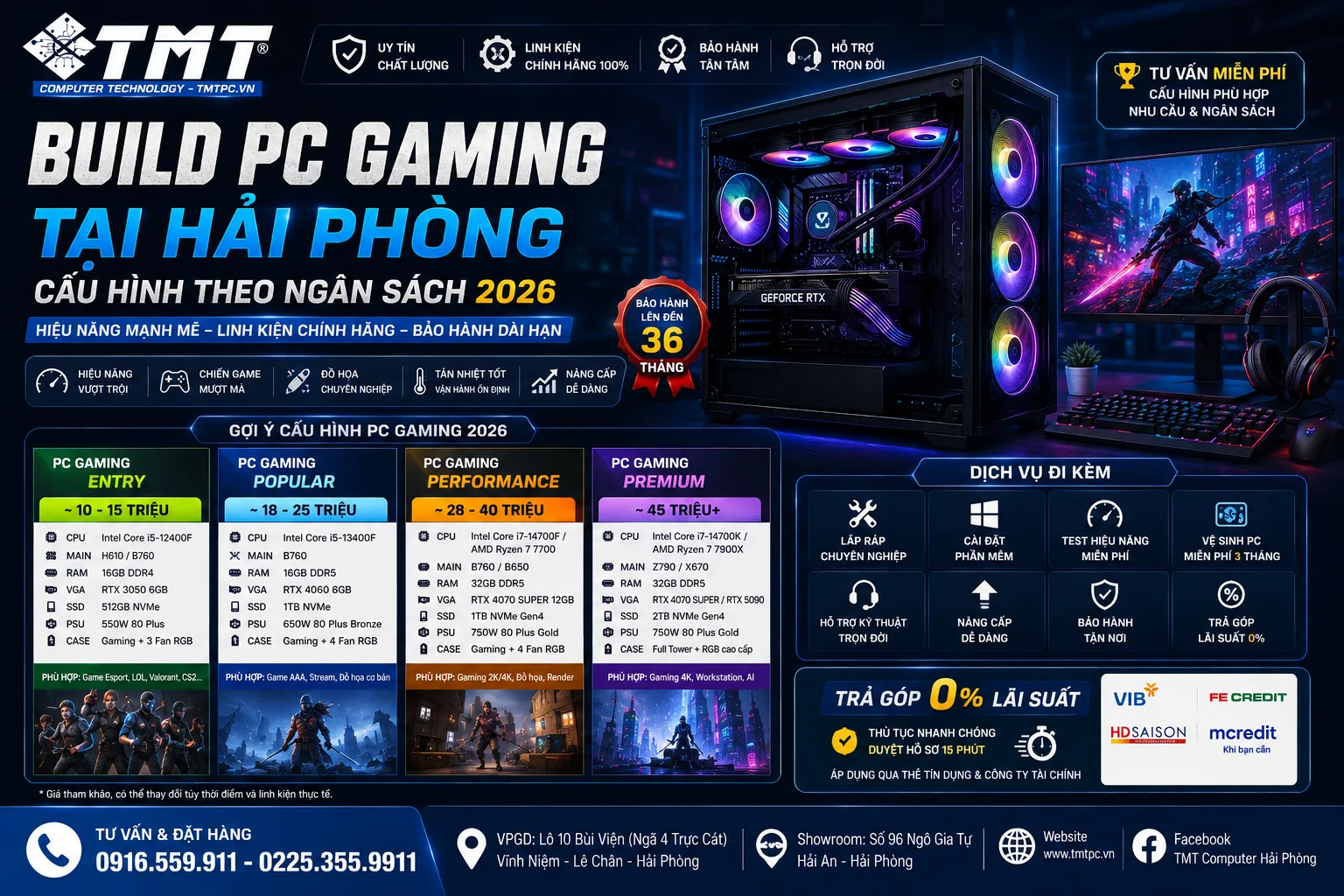 Build PC Gaming Tại Hải Phòng — Cấu Hình Theo Ngân Sách 2026 | TMT Computer
