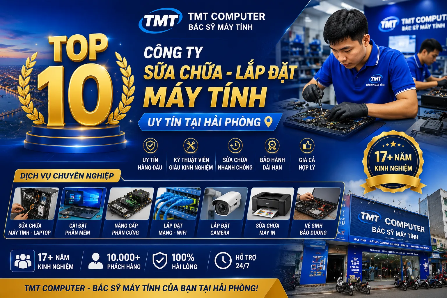 Tốp 10 công ty sửa chữa lắp đặt máy tính uy tín tại Hải Phòng